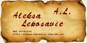 Aleksa Leposavić vizit kartica